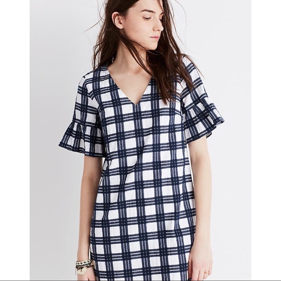 Madewell plaid dress bell sleeve tunic RELISTED - Picture 12 of 13